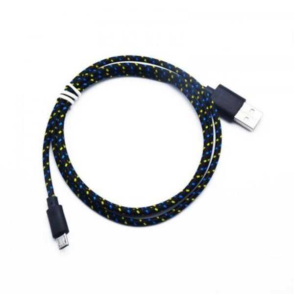 2M Braided Nylon Micro Usb Charger Sync Data Charging Cable Cord For Android Black