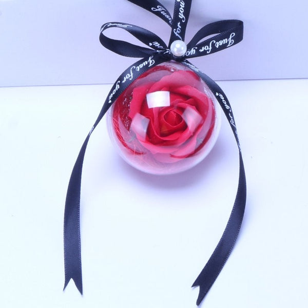 Seasonal Decorations 2Pc Car Creative Ornaments Eternal Flower Hanging Pendant Decorations Red