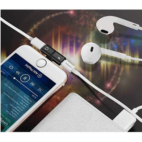 Mobile Phone 2Pcs In 1 Dual Ports Splitter Adapter Headphone Compatible With Iphone 7 / Plus 8 X Xs Max Xr
