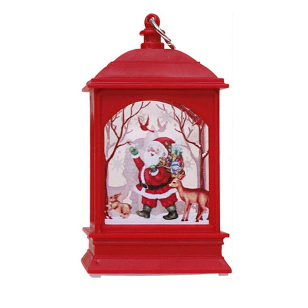 Seasonal Decorations Christmas Decoration Small Wind Lamp Candlestick Night Light Red Santa Claus