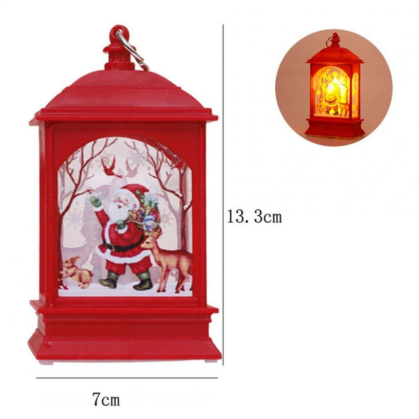 Seasonal Decorations Christmas Decoration Small Wind Lamp Candlestick Night Light Red Santa Claus