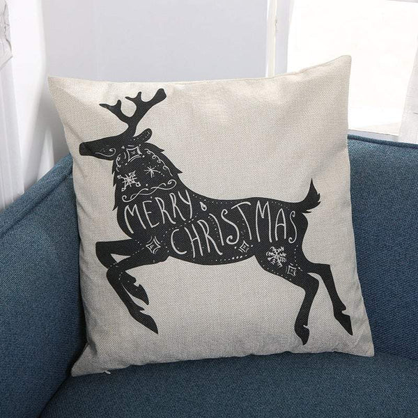 Cushions & Decorative Pillows Christmas Led Lights Linen Cushion Covers Home Bed Sofa Decor