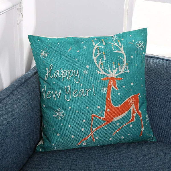 Christmas Led Lights Linen Cushion Covers Home Bed Sofa Decor
