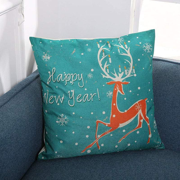 Cushions & Decorative Pillows Christmas Led Lights Linen Cushion Covers Home Bed Sofa Decor