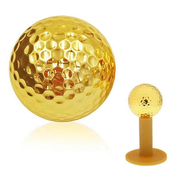 Golf Balls Gold For Golfer Indoor Outdoor Swing Practice Putter Training