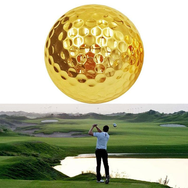 Golf Balls Gold For Golfer Indoor Outdoor Swing Practice Putter Training