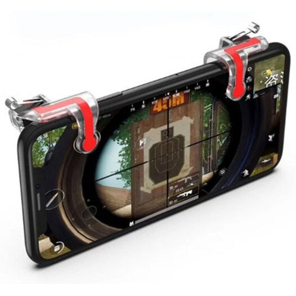 2Pcs Mobile Game Fire Button Aim Key L1 / R1 Shooter Controller Transparent