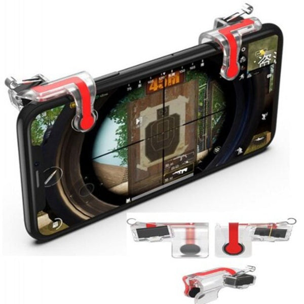 2Pcs Mobile Game Fire Button Aim Key L1 / R1 Shooter Controller Transparent