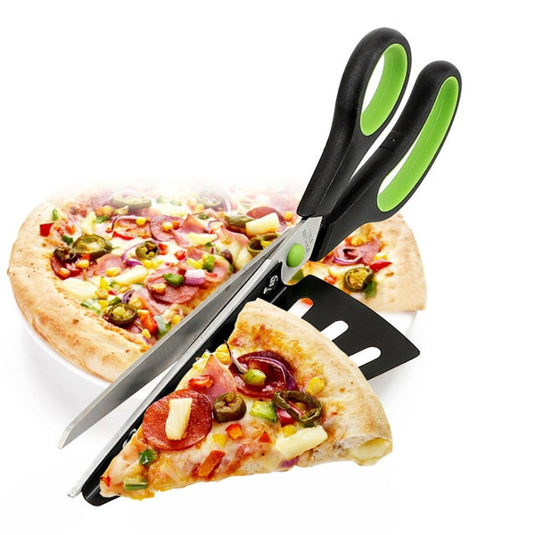 2Pcs Multi Functional Pizza Scissors Knife Bakeware Baking Tools Cutting Stainless Steel Cutter Slicer
