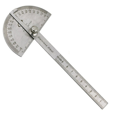 Protractors 2Pcs Stainless Steel Protractor Angle Finder Arm Measuring Round Head Ruler