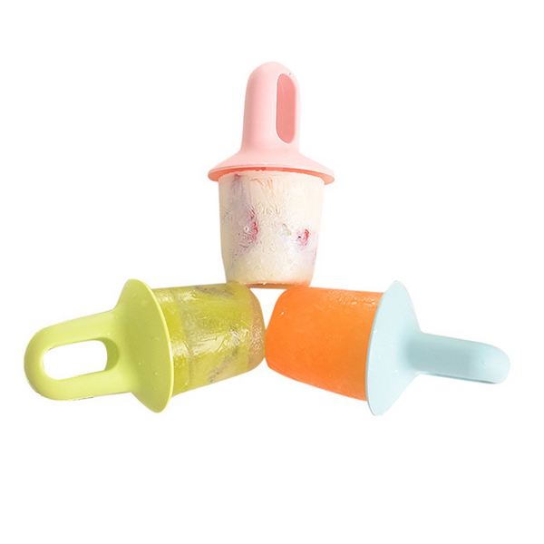 2Pcs Silicone Ice Cream Mould Homemade Popsicle Maker Creative Baby Fruit Shake