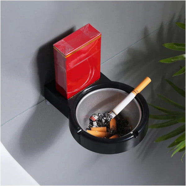 2Pcs Wall Mounted Ashtray Toilet Storage Rack Strong Viscose Free Punching Bathroom Accessories