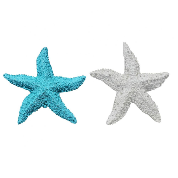 2Pcs Fish Tank Ornament Mediterranean Resin Mini Starfish Aquarium Decoration