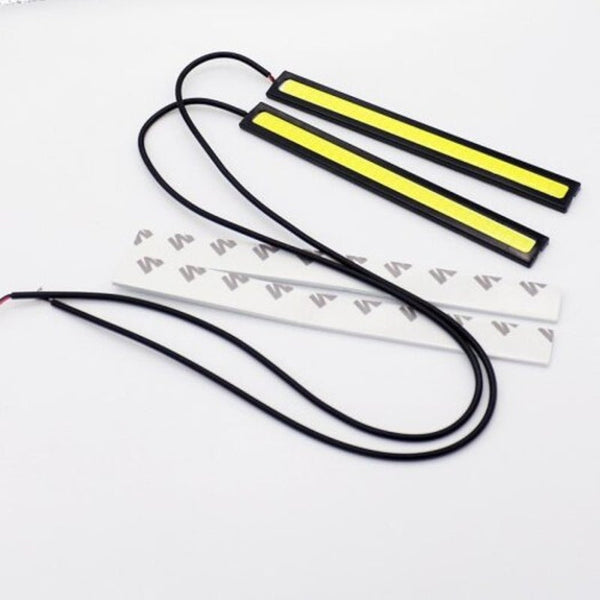 Light Bulbs 2Pcswaterproof Cob Strip Xenon White Led 14Cm Drl Fog Driving Lamp 12V