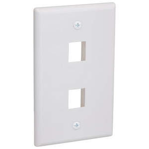 Electrical Sockets 2 Port Quickport Outlet Wall Plate Face Plate, Two Gang White