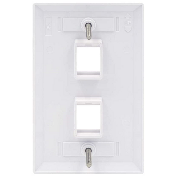 Electrical Sockets 2 Port Quickport Outlet Wall Plate Face Plate, Two Gang White