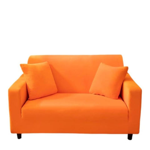 Slipcovers 2 Seater Sofa Cover Plain Orange Style And Protection For Living Room Chair Slipcover