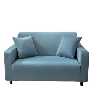 Slipcovers 2 Seater Sofa Cover Plain Grey Blue Style And Protection For Living Room Chair Slipcover