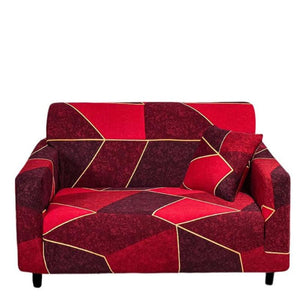 Slipcovers 2 Seater Sofa Cover Red Geometric Style Protection For Living Room Chair Slipcover