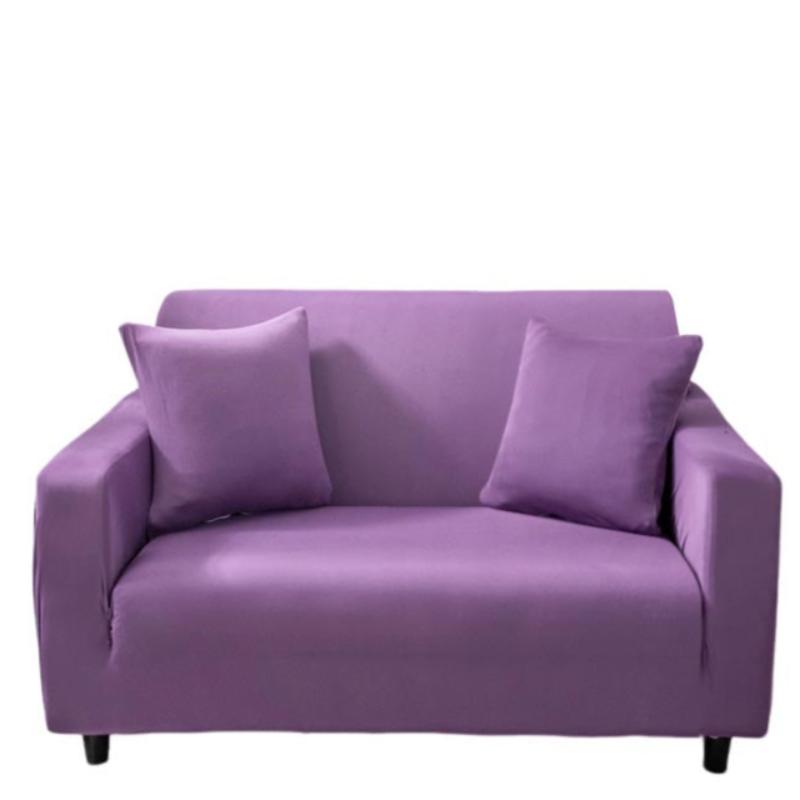 Slipcovers 2 Seater Sofa Cover Plain Purple Style Protection For Living Room Chair Slipcover