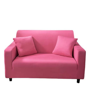 Slipcovers 2 Seater Sofa Cover Plain Rose Red Stretchable Slipcover For Living Room Furniture