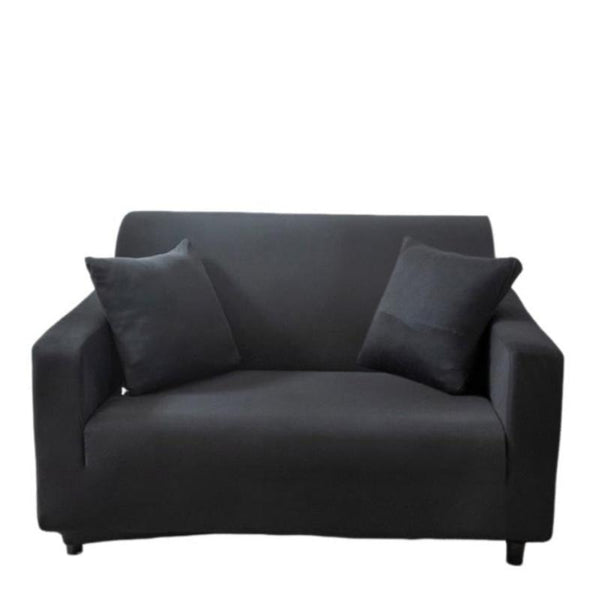 Slipcovers 2 Seater Sofa Cover Plain Black Style And Protection For Living Room Chair Slipcover