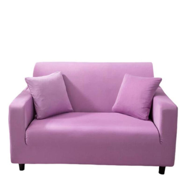 Slipcovers 2 Seater Sofa Cover Plain Light Purple Elastic Stretchable Slipcover For Living Room