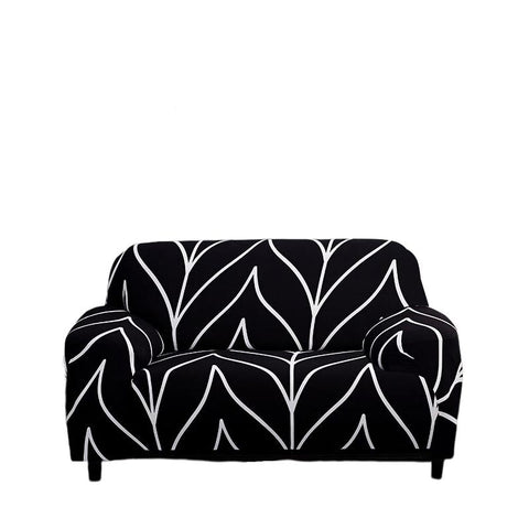 Slipcovers 2 Seater Sofa Cover Black Style Protection For Living Room Chair Elastic Stretchable Slipcover