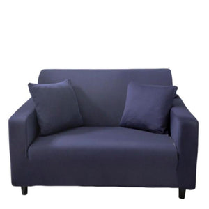 Slipcovers 2 Seater Sofa Cover Plain Navy Blue Elastic Stretchable Slipcover For Living Room