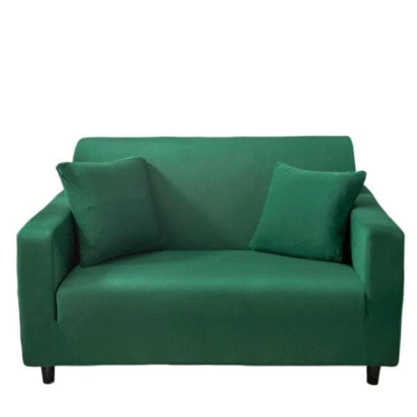 Slipcovers 2 Seater Sofa Cover Plain Green Elastic Stretchable Slipcover For Living Room