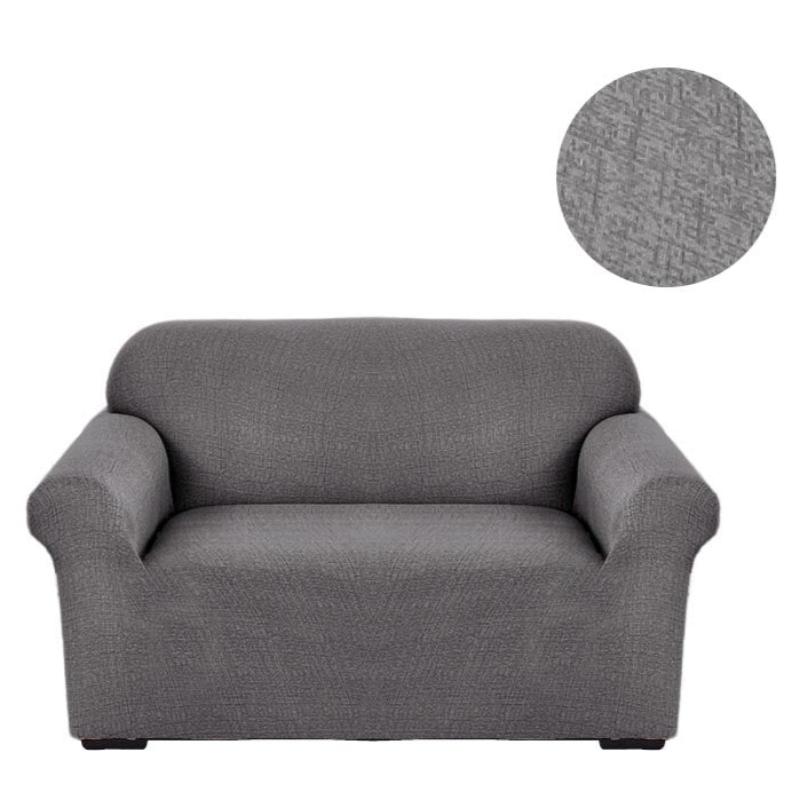 Slipcovers 2 Seater Sofa Cover Solid Gray Style Protection For Living Room Chair Slipcover