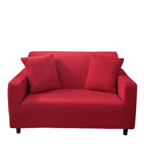 Slipcovers 2 Seater Sofa Cover Plain Red Style Protection For Living Room Chair Slipcover