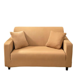 Slipcovers 2 Seater Sofa Cover Plain Caramel Style Protection For Living Room Chair Slipcover