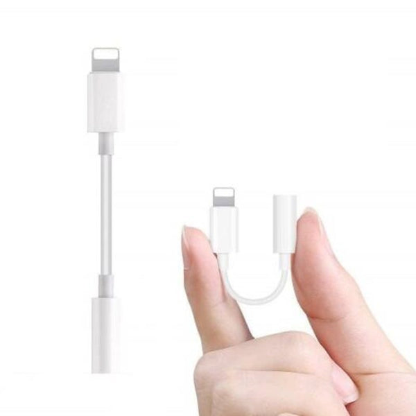 3.5 Mm Jack Aux Earphone Audio Adapter Cable For Iphone Xs Max / Xr 8 Plus White