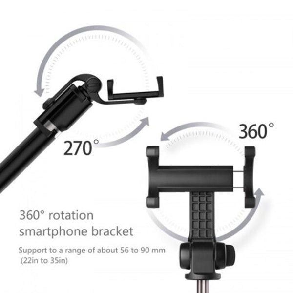 Selfie Sticks 3 In 1 Aluminum Selfie Stick Extendable Live Tripod Bluetooth Bracket For Phone White