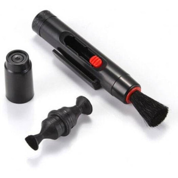3 In 1 Lens Cleaning Cleaner Dust Pen Blower Cloth Kit For Dslr Vcr Camera Ft Graphite Black
