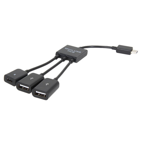 Cables & Adapters 3 In1 Multi Function Dual Micro Usb Host Hub Adapter Cable Male To Female 2.0