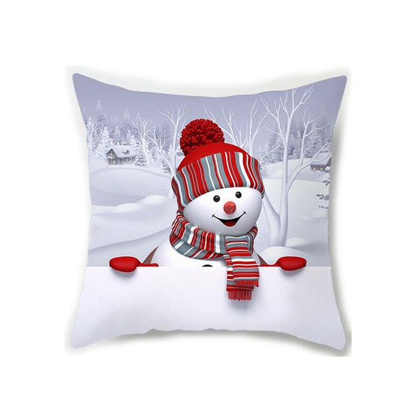 Cushions & Decorative Pillows 3Pcs Christmas Xmas Decorative Happy Snowman Cushion Pillowcase Cover 45X45cm