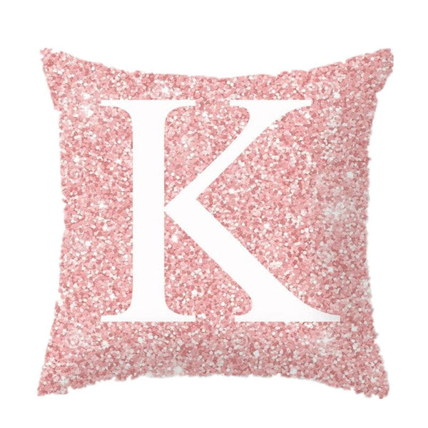 Cushions & Decorative Pillows 3 Pcs 45 X 45Cm Pink Metal Letter Peach Skin Pillowcases Decorative Cushion Cover Home Decoration