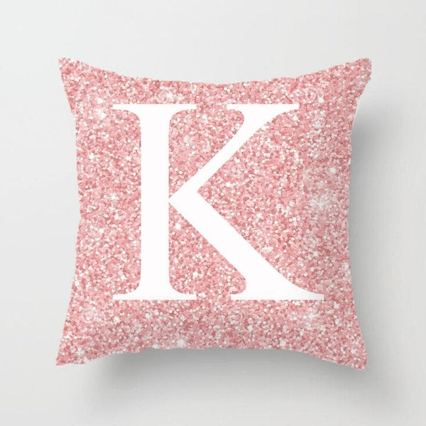 Cushions & Decorative Pillows 3 Pcs 45 X 45Cm Pink Metal Letter Peach Skin Pillowcases Decorative Cushion Cover Home Decoration