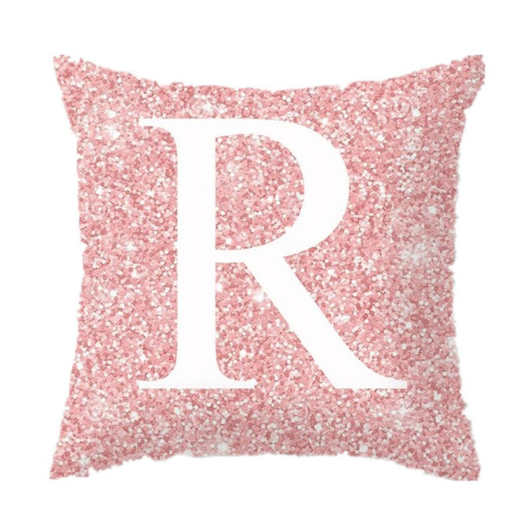 Cushions & Decorative Pillows 3 Pcs 45 X 45Cm Pink Metal Letter Peach Skin Pillowcases Decorative Cushion Cover Home Decoration