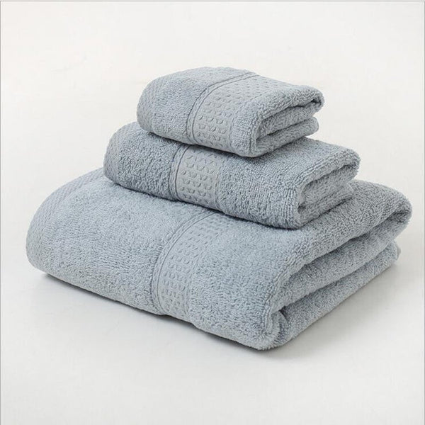 3 Piece Towel Sets Bath Face Hand Sky Blue