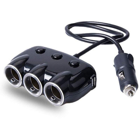 Chargers & Cradles Dual Usb Port 3 Way Car Cigarette Lighter Universal Power Adapter Socket