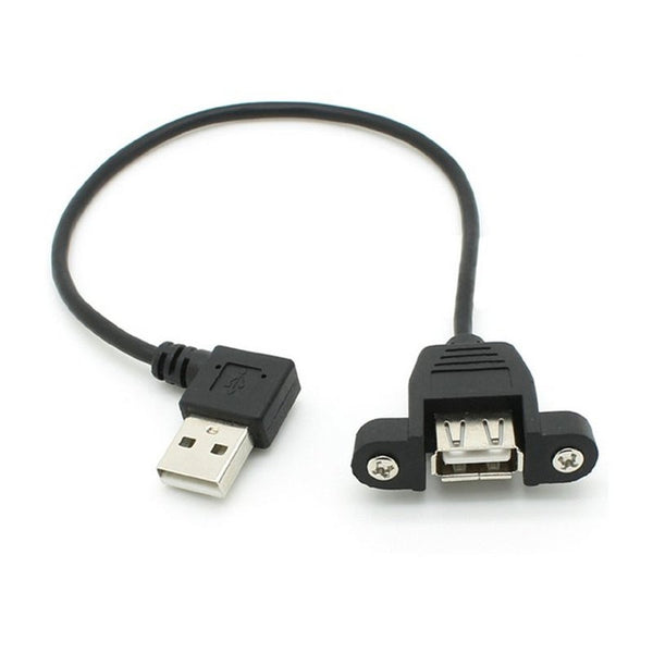 USB Cables, Hubs & Adapters 30Cm 90 Right Angled Usb 2.0 Male To Female Extension Cable With Panel Mount Hole