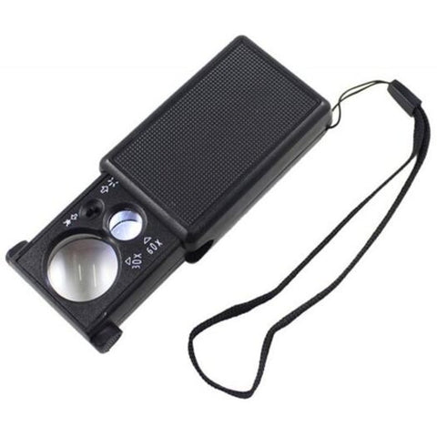 Low Vision Magnifiers 30X 60X Double Lens Jewelry Magnifying Glass Black