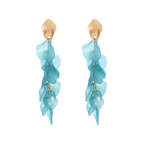 Earrings Seaside Bloom Acrylic Petal Tassel Long Style Drop For Women Jewelry