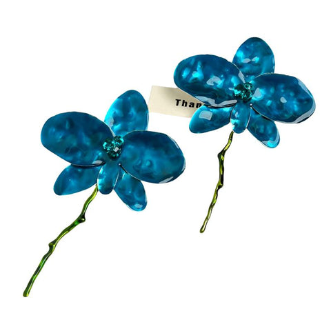 Earrings Enamel Drop Glaze Metal Large Flower For Artistic And Versatile Styling