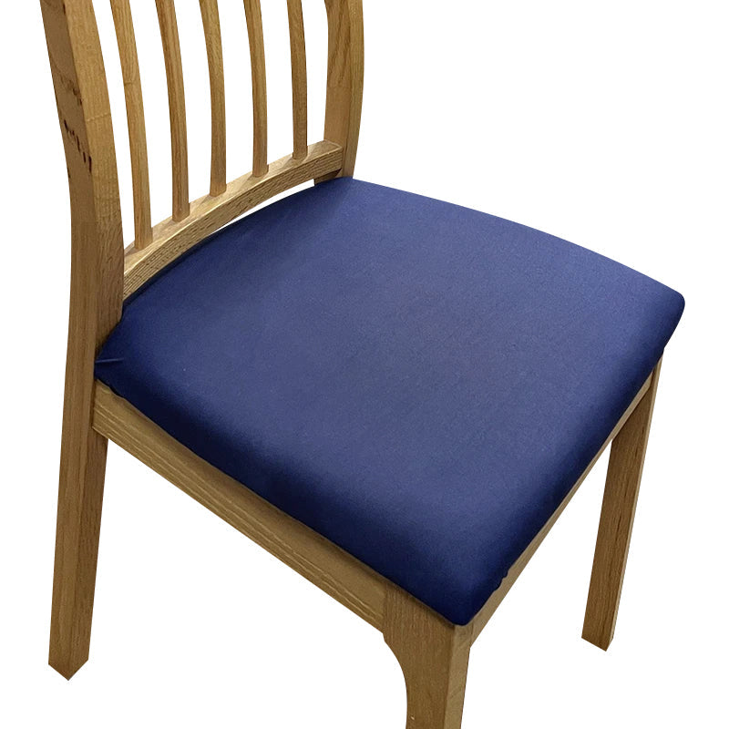 Slipcovers Chair Cover Navy Blue Plain Stretch Seat For Home Dining Kitchen Removable