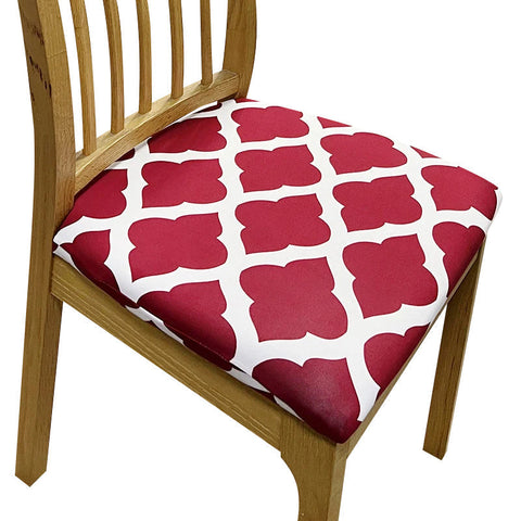 Slipcovers Chair Cover Red White Print Stretch Seat For Home Dining Kitchen Washable Removable