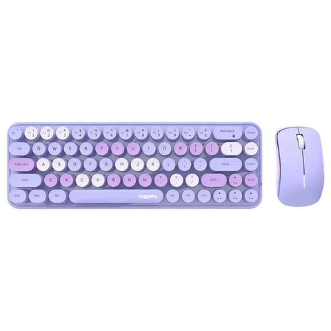 Keyboards & Keypads Bluetooth Keyboard And Mouse Combo Set Purple Full Size For Computers Tablets